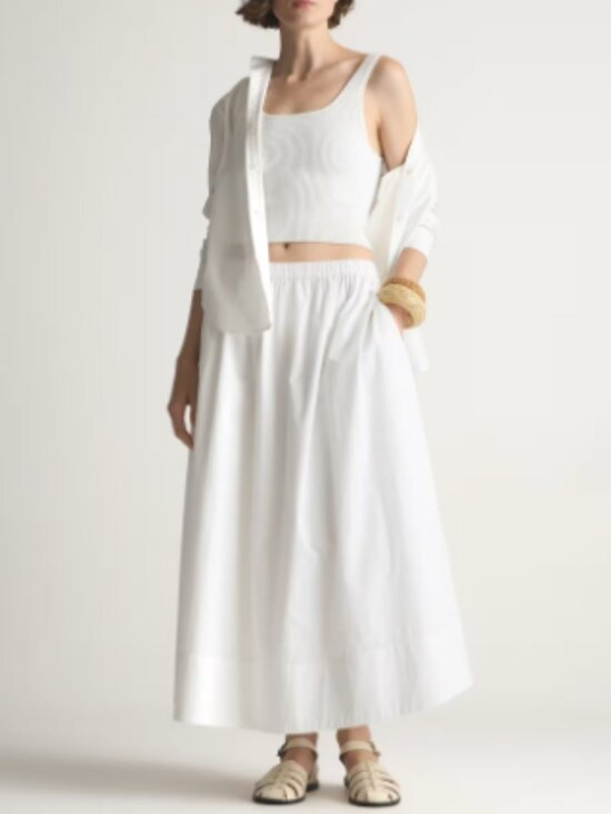 Quince Dresses & Skirts - Quince 100% Organic Cotton Poplin A-line Maxi Skirt White